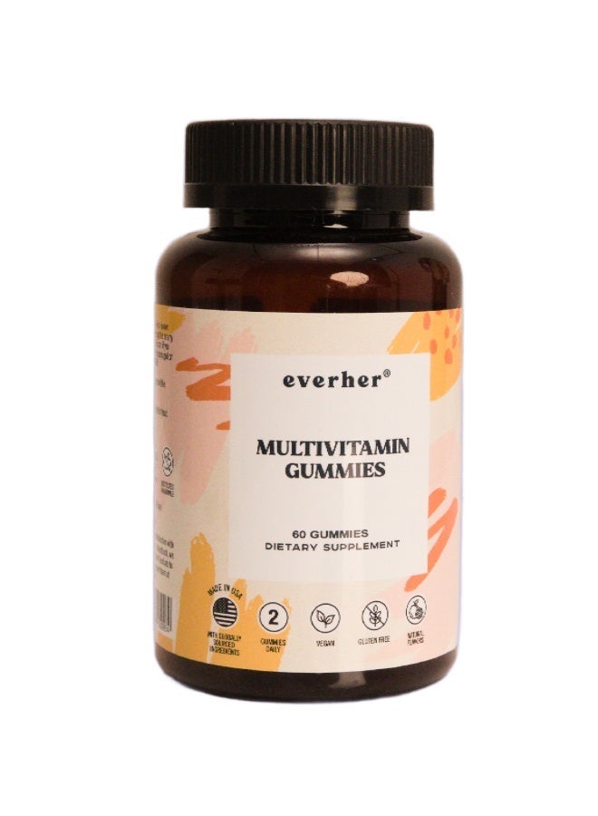 Everher Multivitamin Gummies | USA Made | 20+ Essential Vitamins & Minerals | Supports Energy, Immunity & Daily Wellness | Vegan | Natural Flavors | 60 Gummies - Image 1